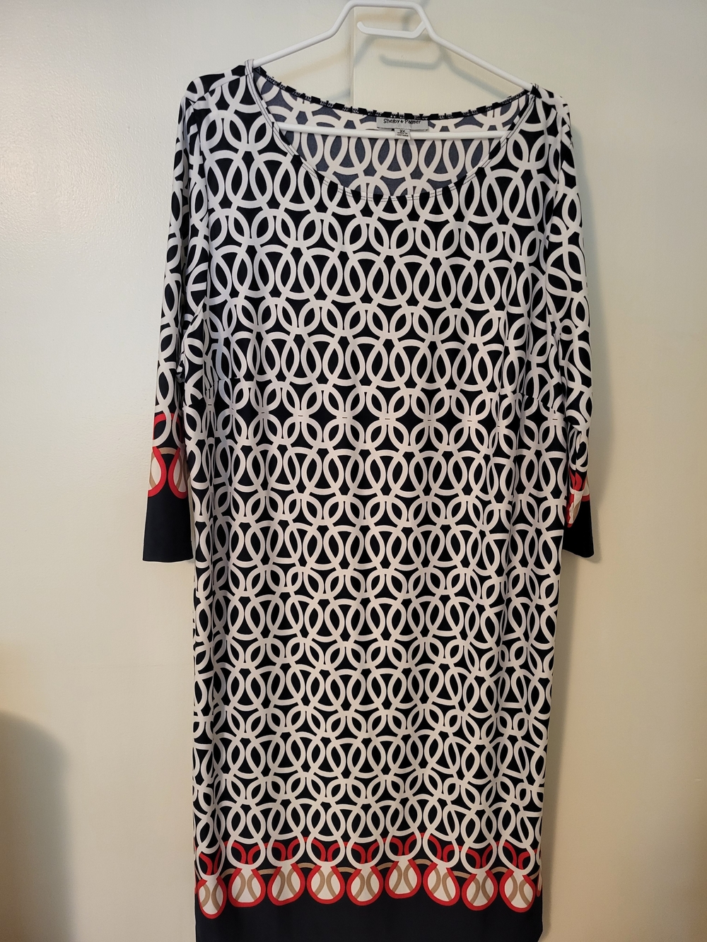 Shelby & Palmer Black and White Geometric Shift Dress